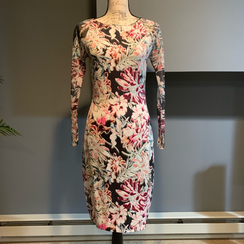 L’agence Mesh Sleeve Dress